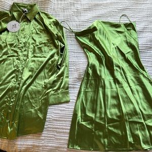 Princess Polly Silk Dress and Button Up Set!